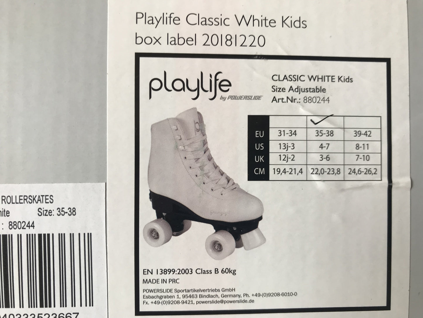 PlayLife Classic Marble Adjustable Roller Skates