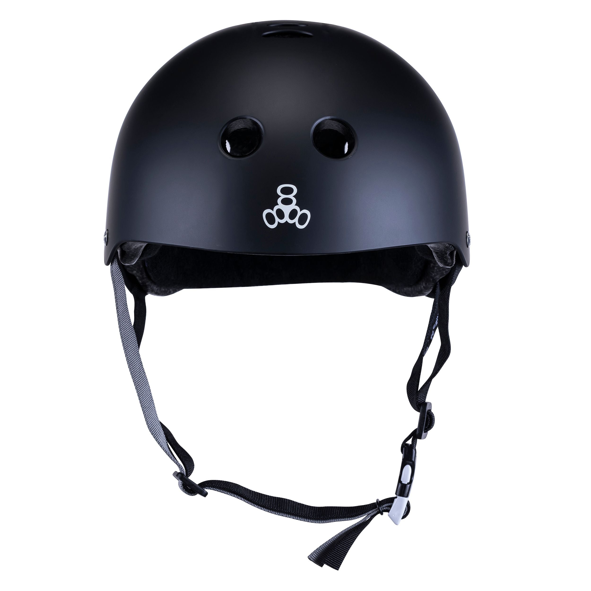 Triple eight dual certified online black rubber skateboard helmet