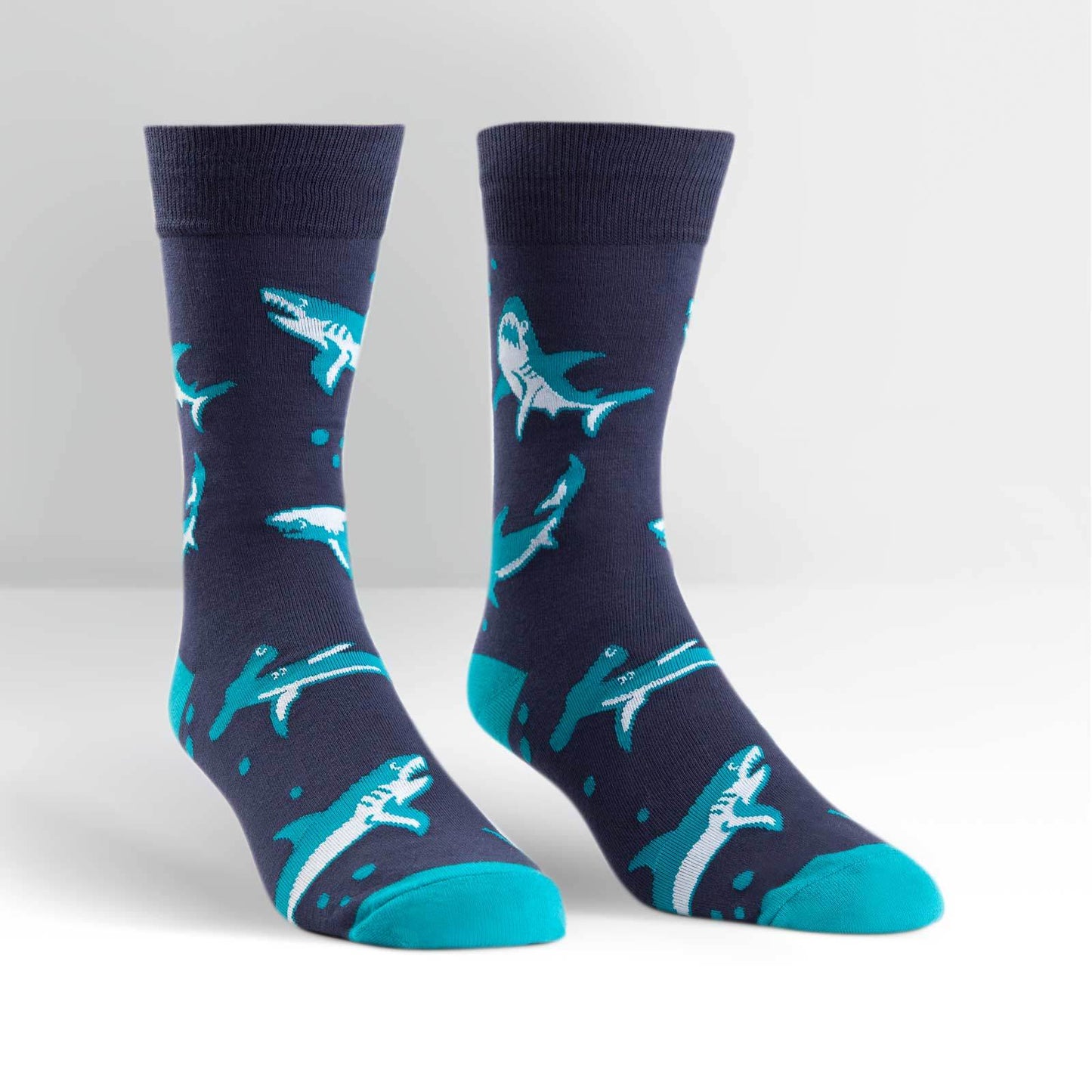 Sock it to Me Shark Attack Mens Crew Socks